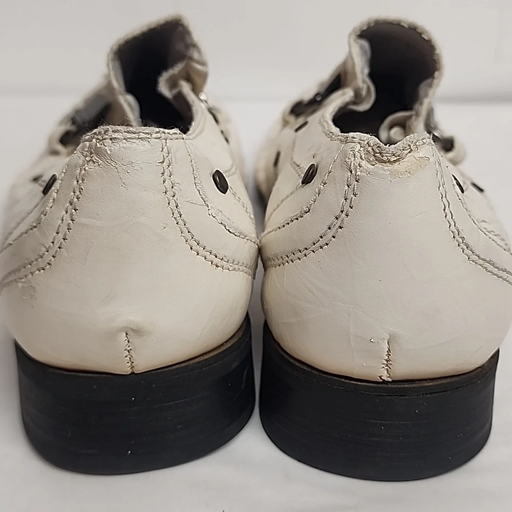 Aldo Bellini Italy Mens Off White Leather Studded Awesome Shoes Sz9 Renaissance